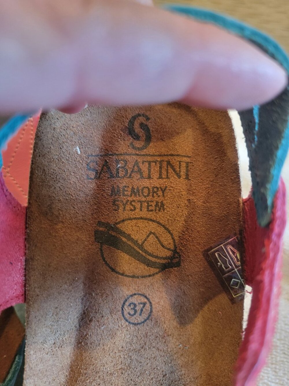 Sabatini Memory System Leather Comfort Sandals Multicolor Strappy EU 37 US 6.5-7 - Picture 4 of 7